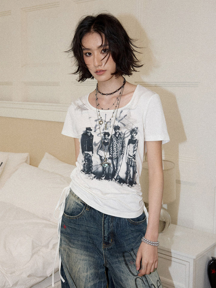 Alternative Figure Graphic Ruched Side T-Shirt