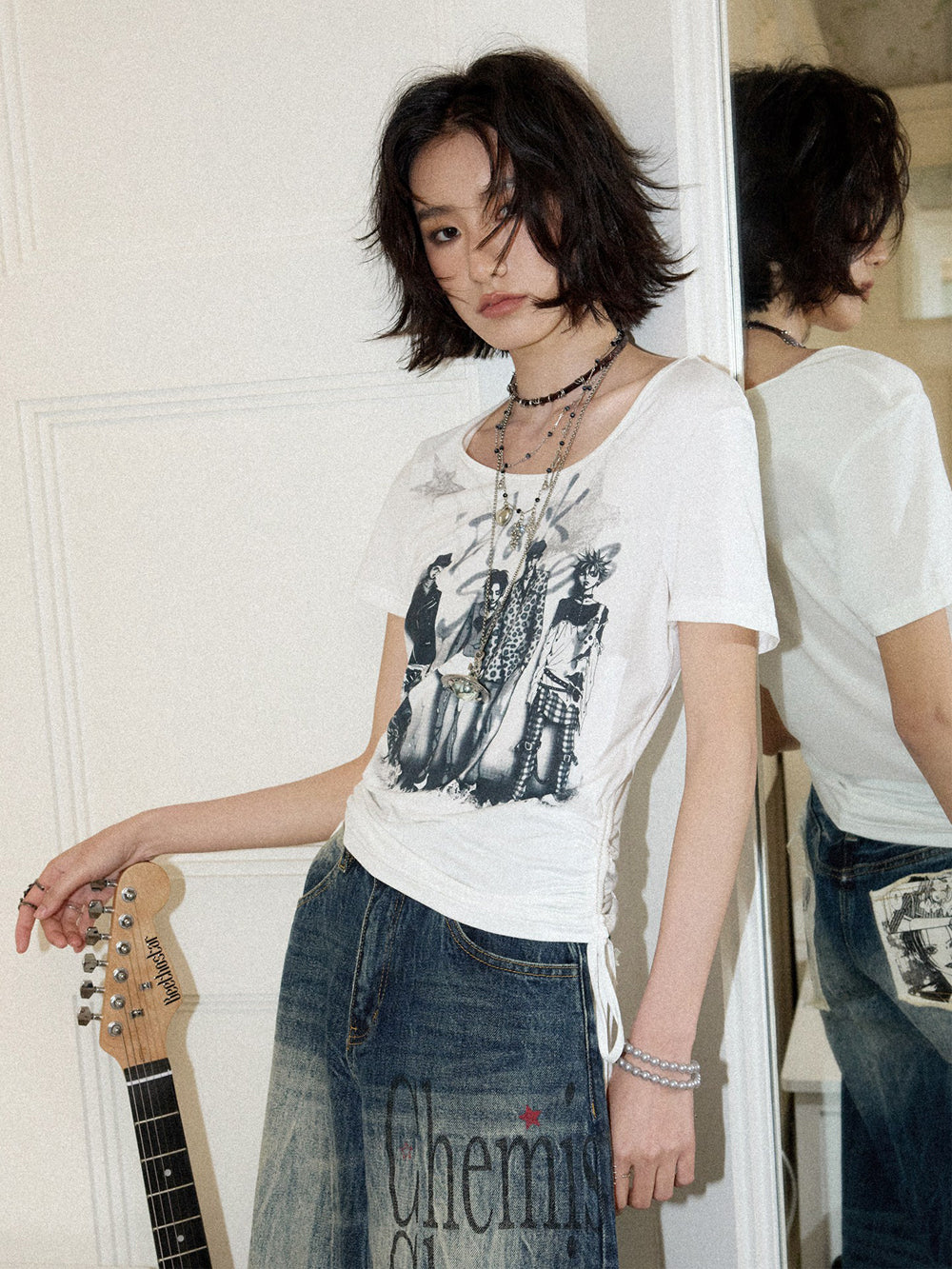 Alternative Figure Graphic Ruched Side T-Shirt