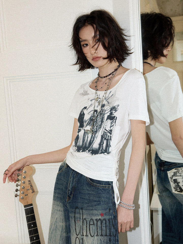 Alternative Figure Graphic Ruched Side T-Shirt