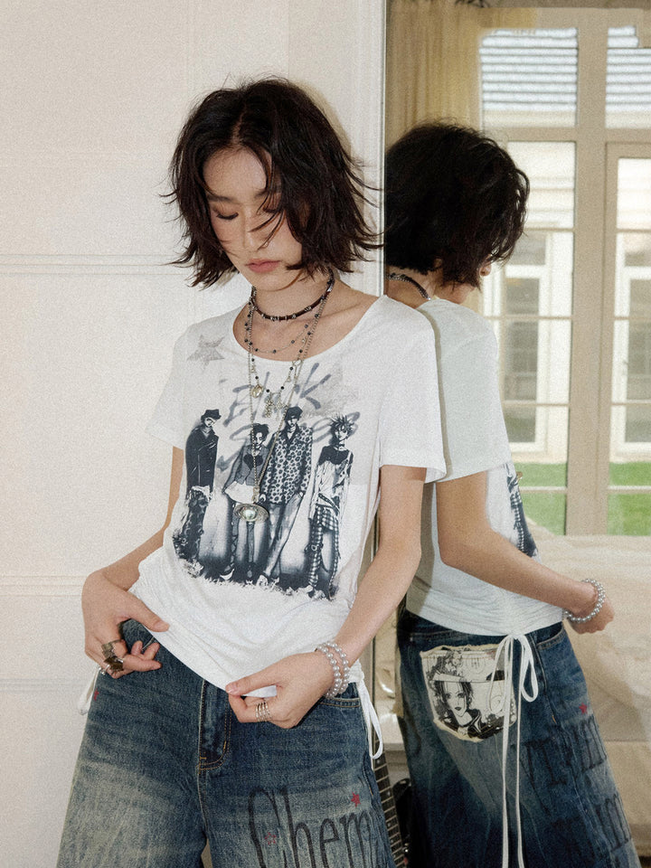 Alternative Figure Graphic Ruched Side T-Shirt