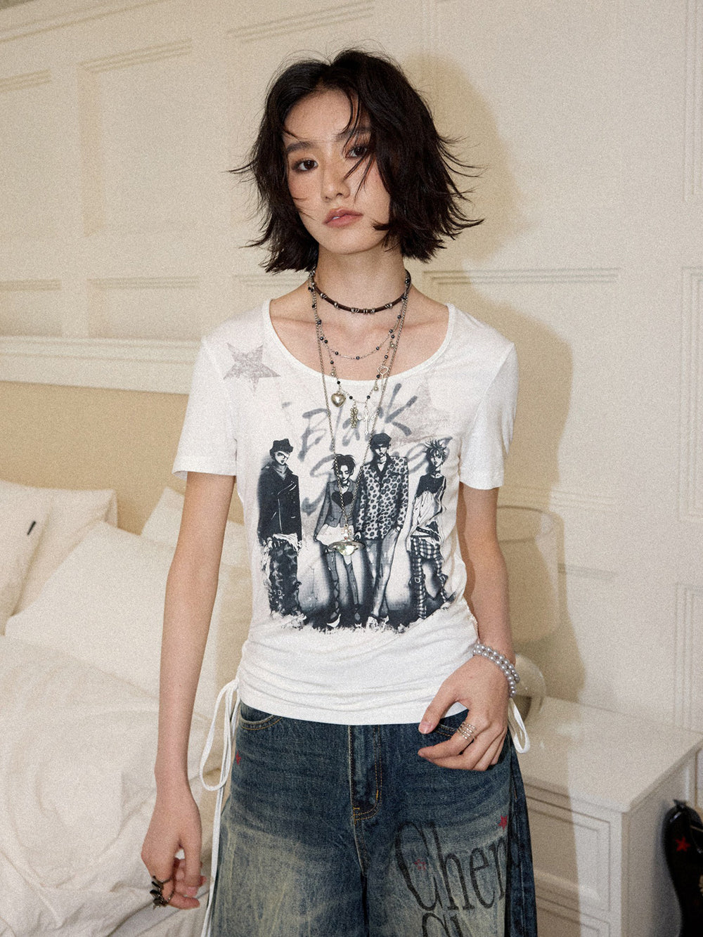 Alternative Figure Graphic Ruched Side T-Shirt