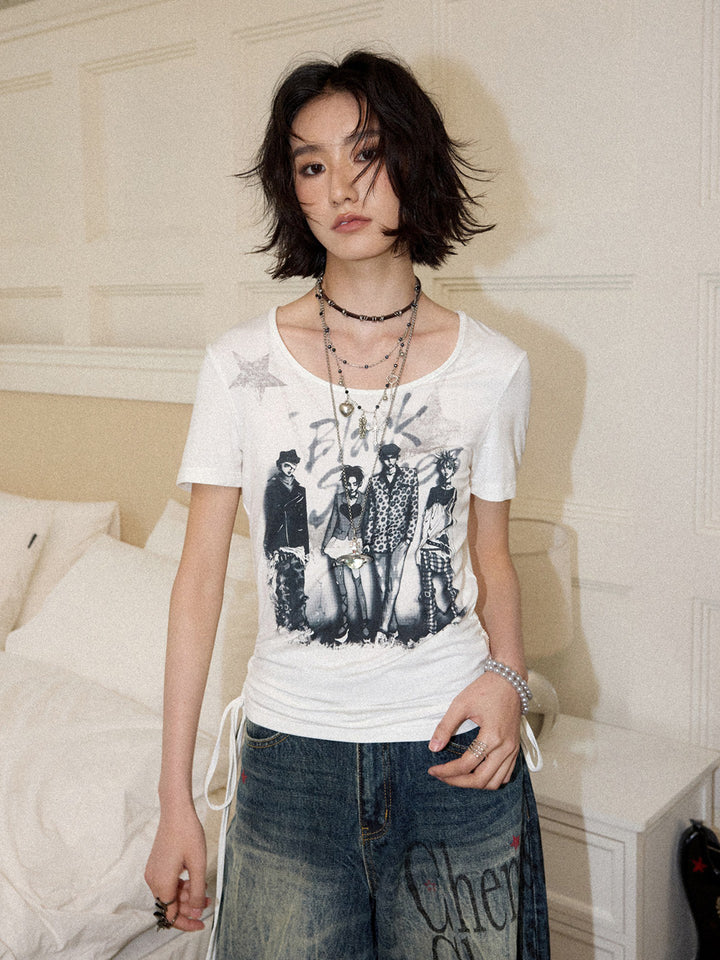 Alternative Figure Graphic Ruched Side T-Shirt