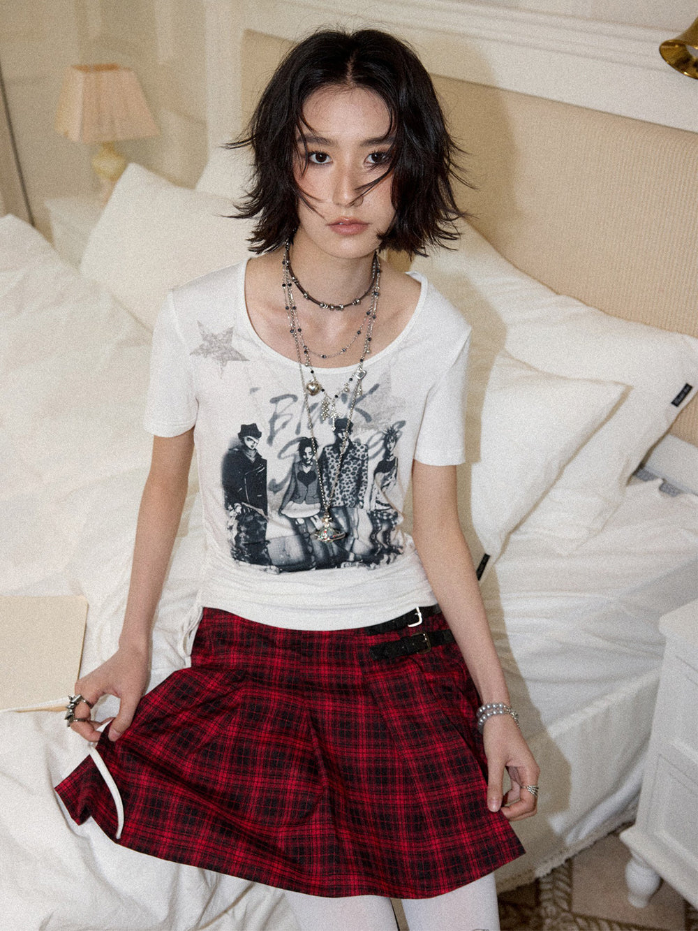 Alternative Figure Graphic Ruched Side T-Shirt