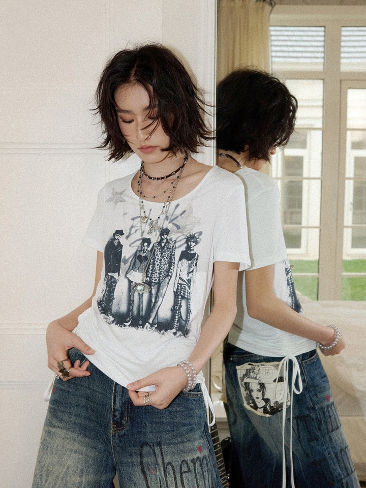 Alternative Figure Graphic Ruched Side T-Shirt