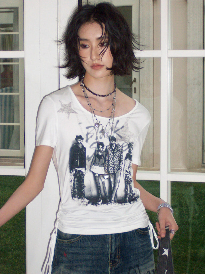 Alternative Figure Graphic Ruched Side T-Shirt