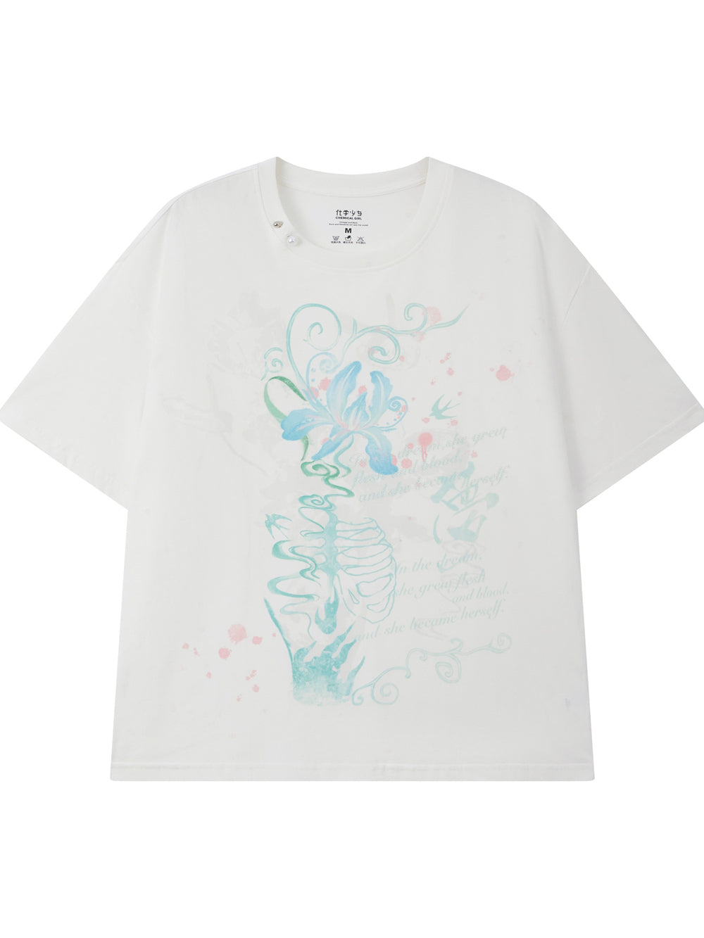 Floral Ribcage Graphic Oversized T-Shirt