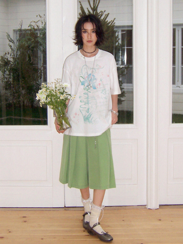 Floral Ribcage Graphic Oversized T-Shirt