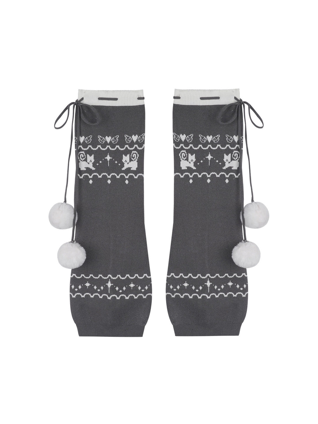 Fair Isle Pom-Pom Leg Warmers