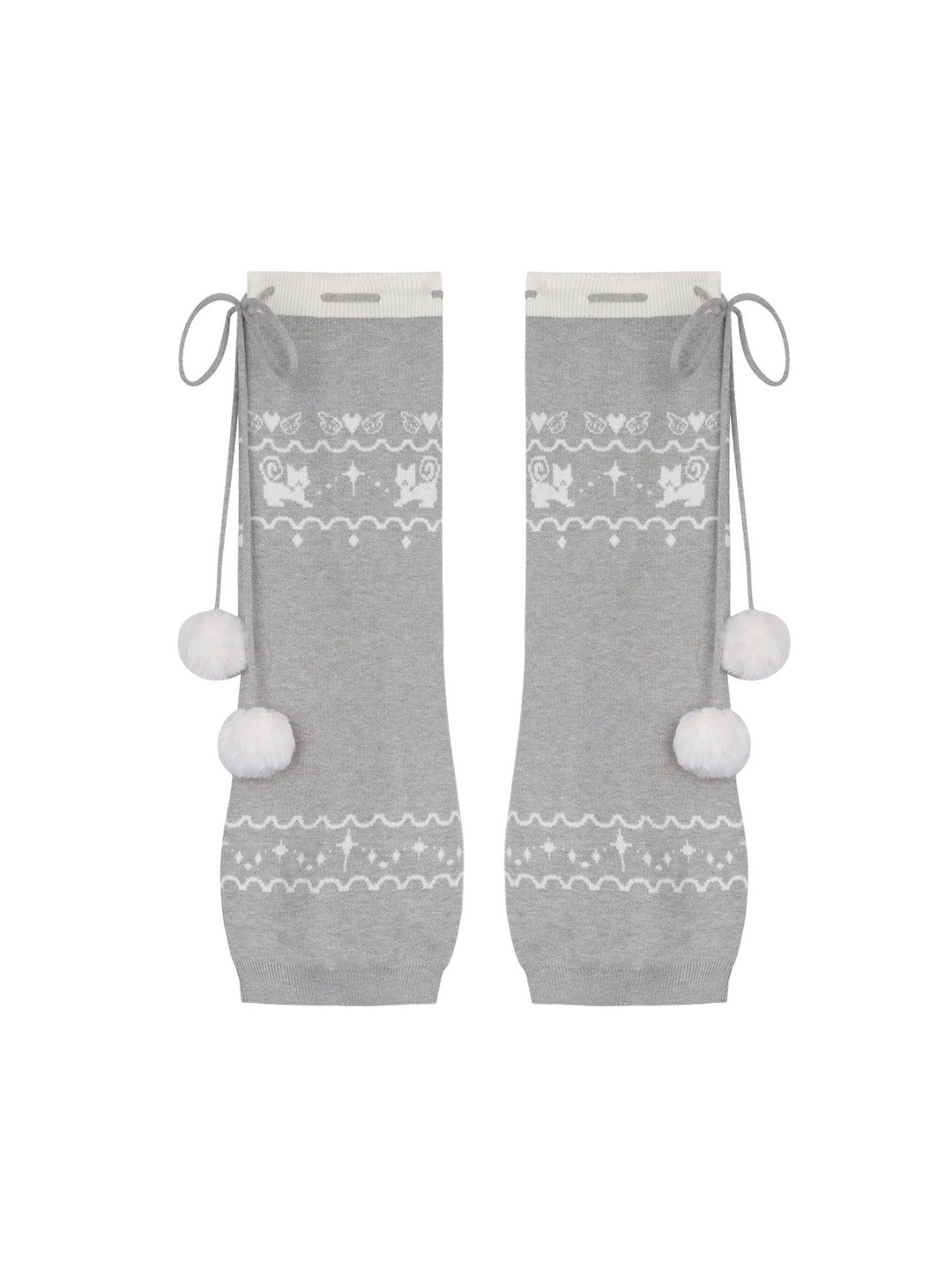 Fair Isle Pom-Pom Leg Warmers