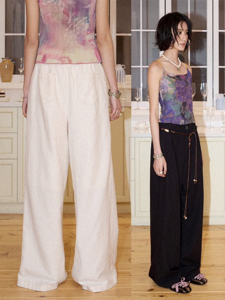 Lyocell Cotton Linen Wide Leg Pants