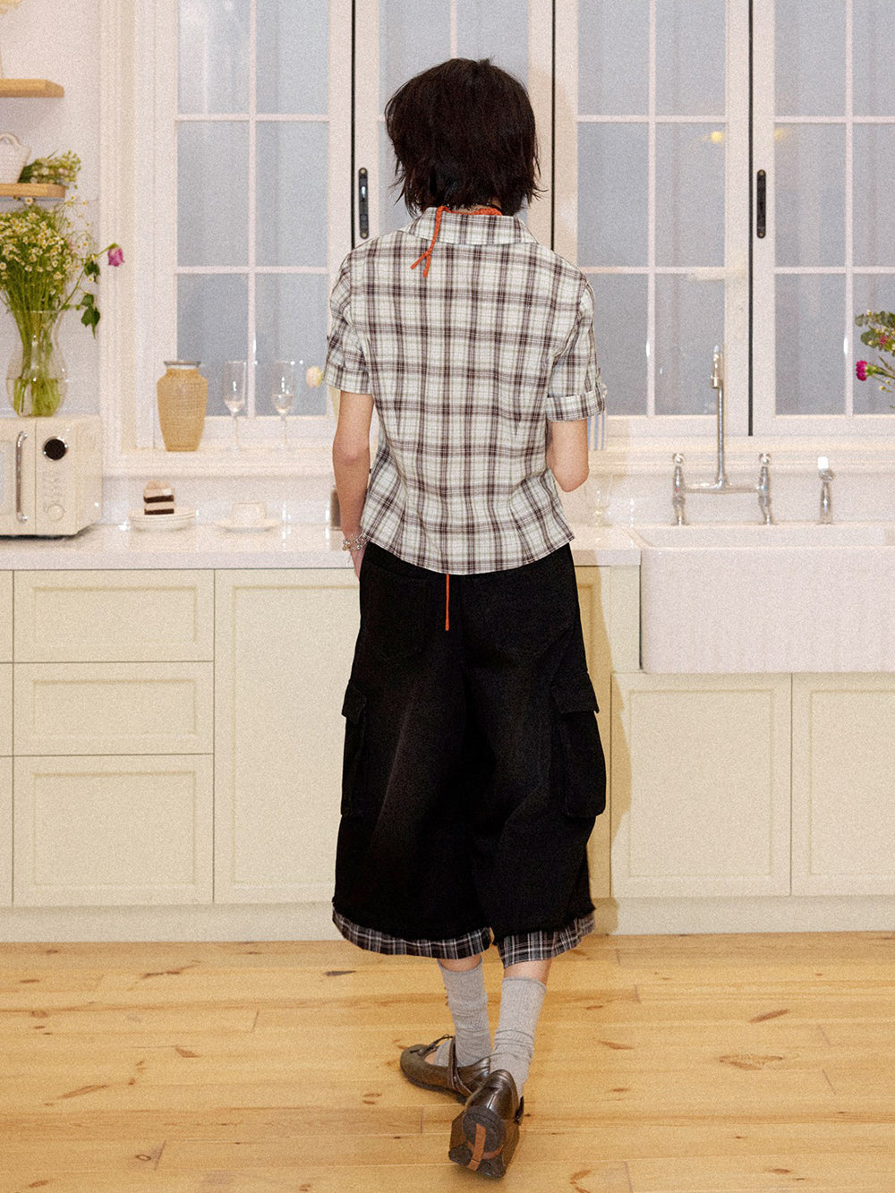 Plaid Short Sleeve Utility Shirt