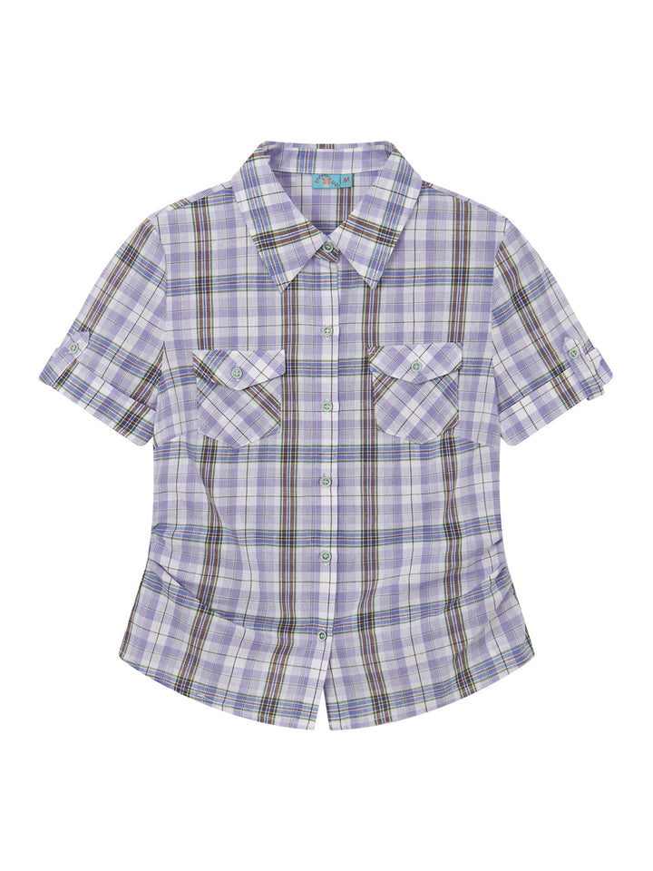 Plaid Short Sleeve Utility Shirt