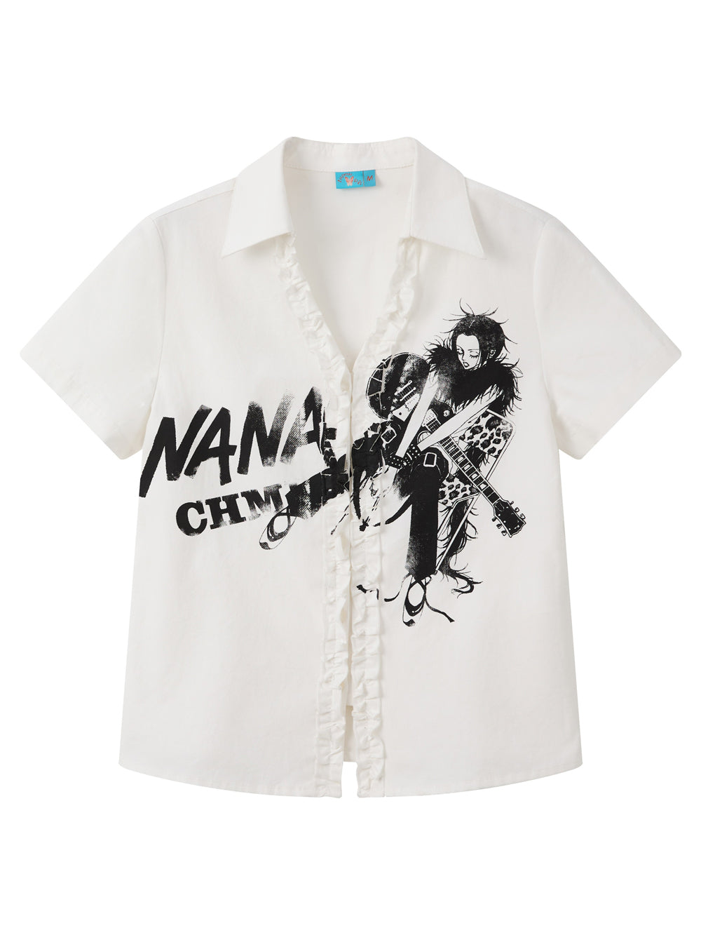 Manga Guitar Graphic Ruffle Shirt