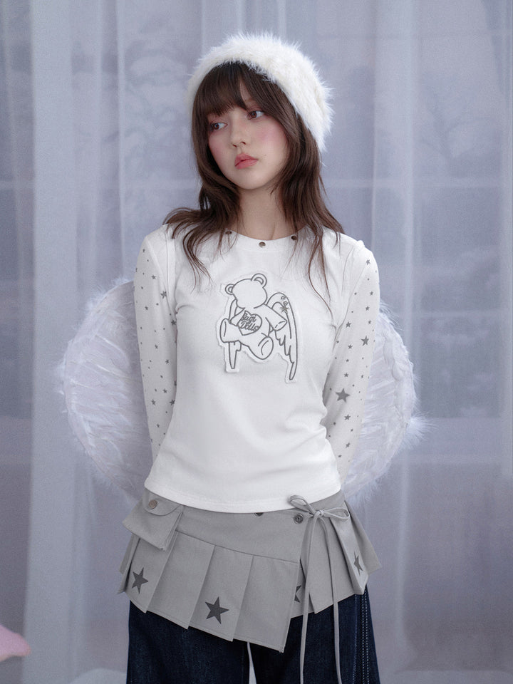Winged Teddy Long Sleeve Top