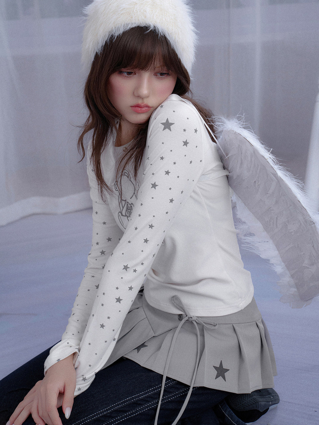 Winged Teddy Long Sleeve Top