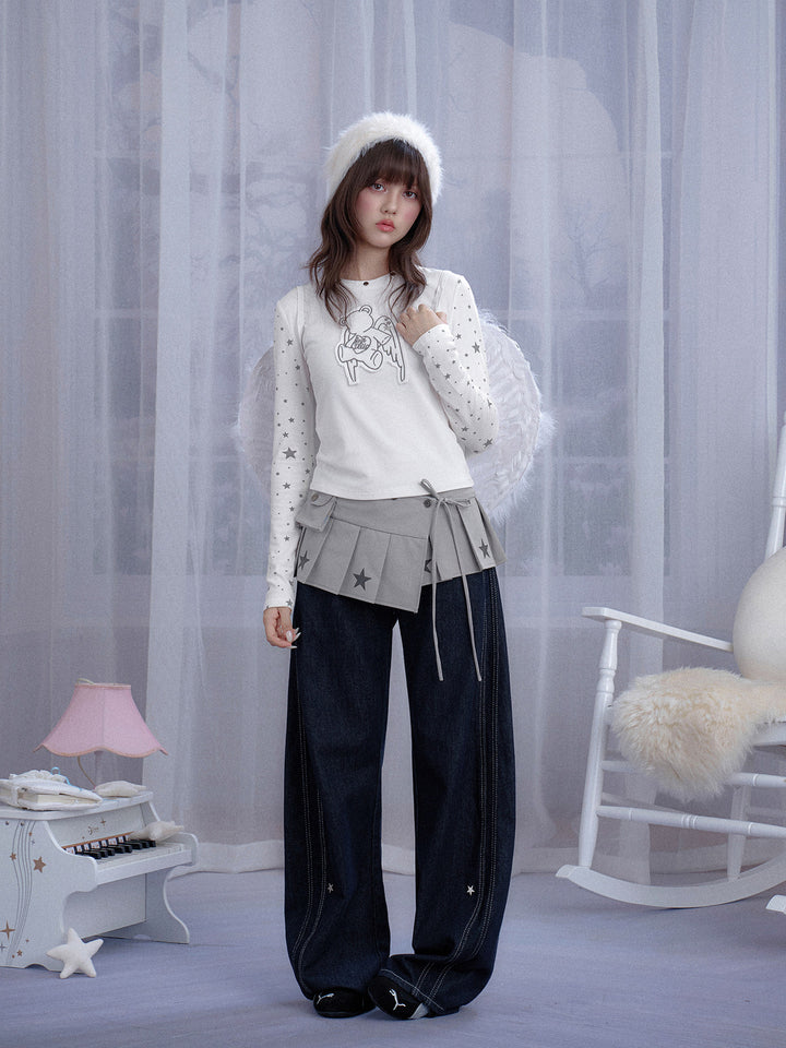 Winged Teddy Long Sleeve Top