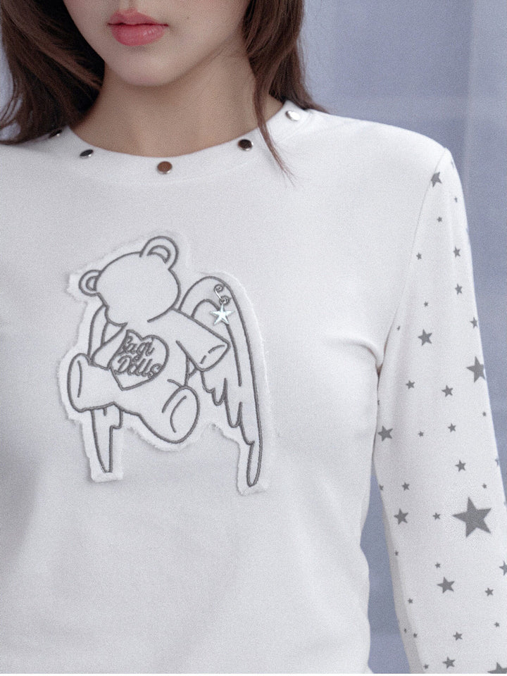 Winged Teddy Long Sleeve Top