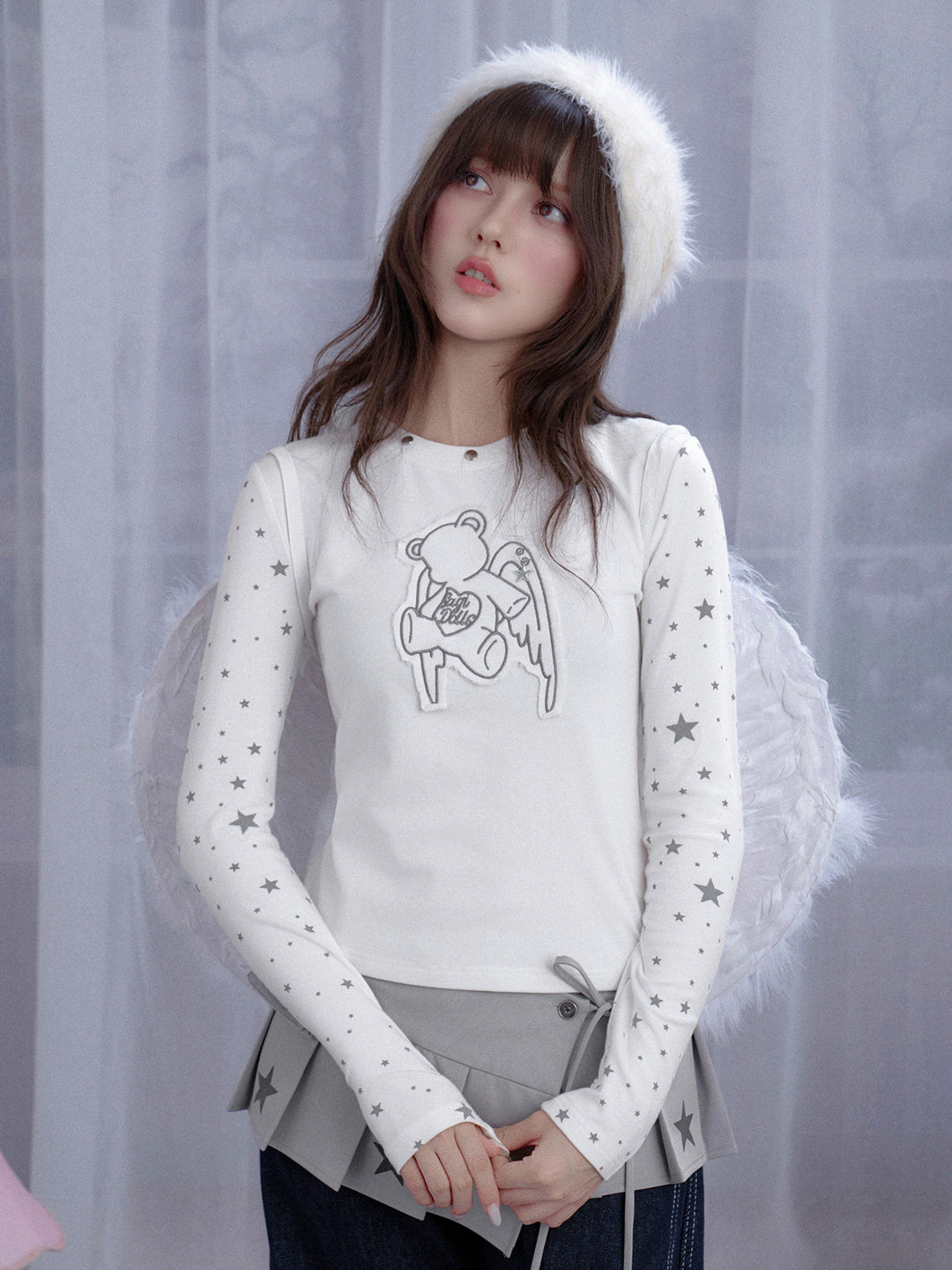 Winged Teddy Long Sleeve Top