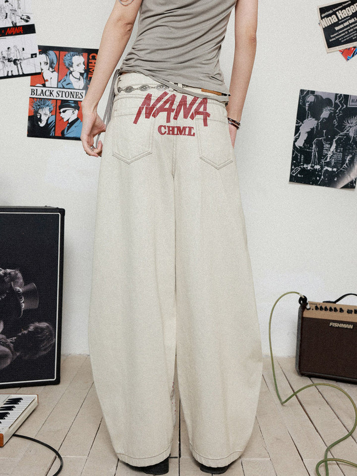 Manga Graphic Wide Leg Jeans