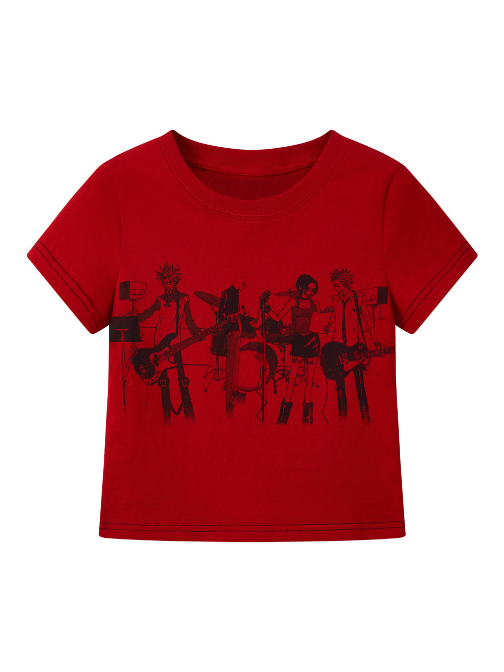 Rock Band Graphic Red T-Shirt