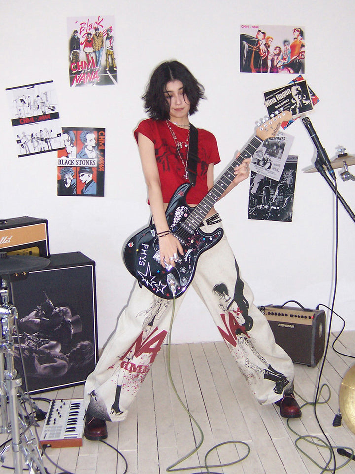 Rock Band Graphic Red T-Shirt