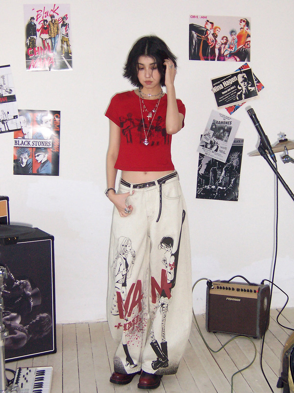 Rock Band Graphic Red T-Shirt