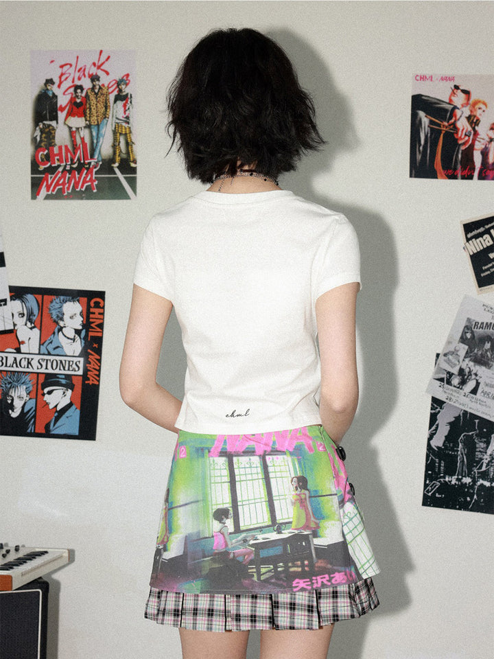 Manga Love Graphic Studded Baby Tee