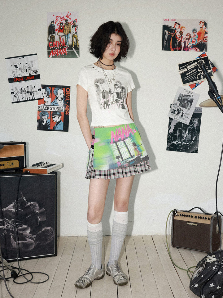 Manga Love Graphic Studded Baby Tee