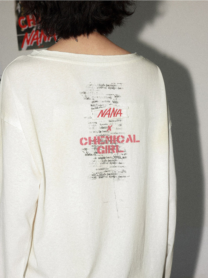 Manga Girl Graphic Oversized Long Sleeve Top