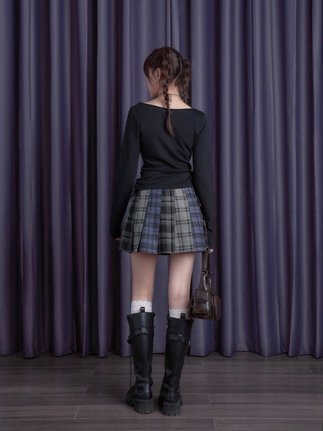 Star Script Notch Neck Top