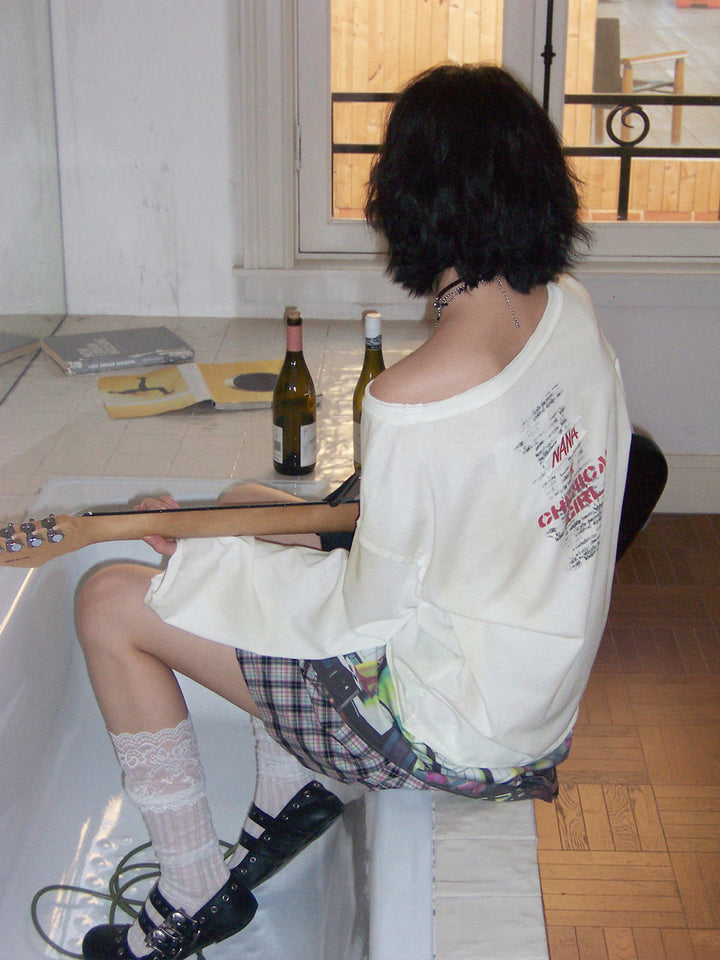 Manga Girl Graphic Oversized Long Sleeve Top