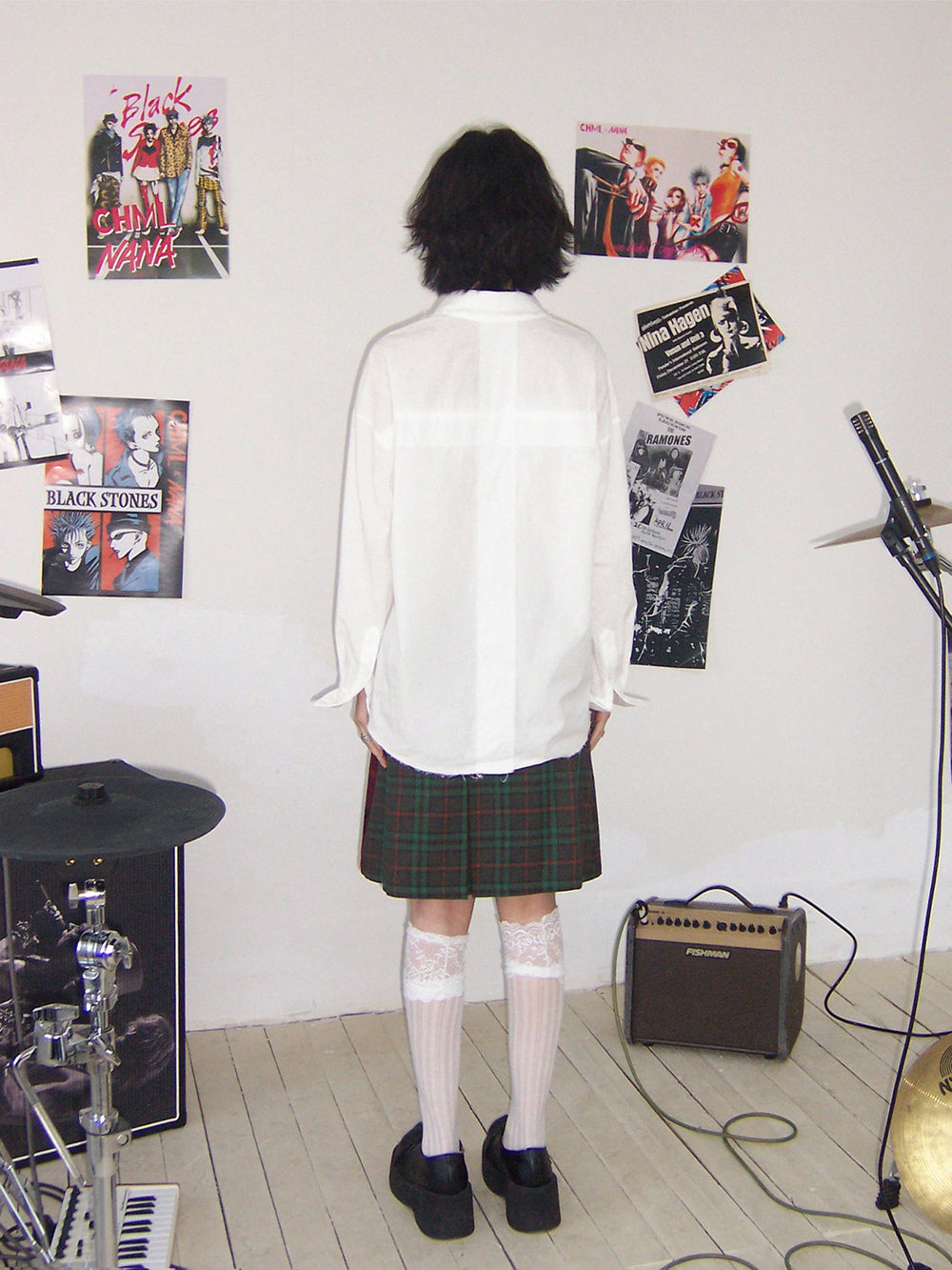 Manga Guitar Graphic Long Sleeve Shirt