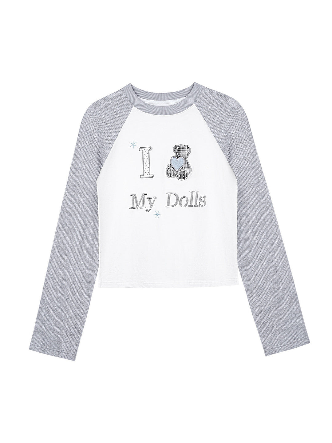 Teddy Bear Raglan Sleeve Graphic Top