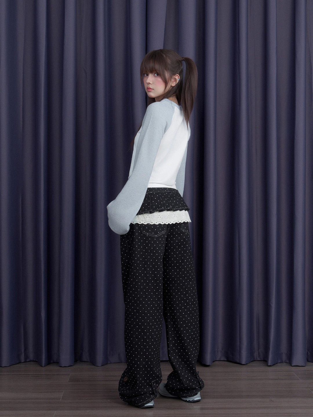 Teddy Bear Raglan Sleeve Graphic Top