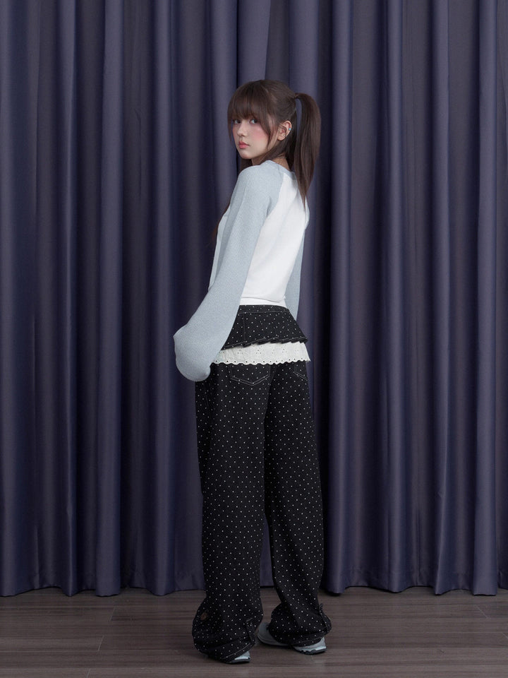 Teddy Bear Raglan Sleeve Graphic Top