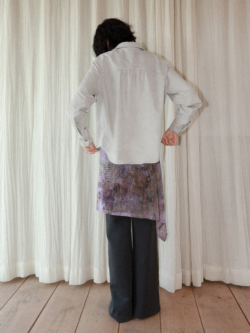 Floral Embroidery Long Sleeve Button-Up Shirt