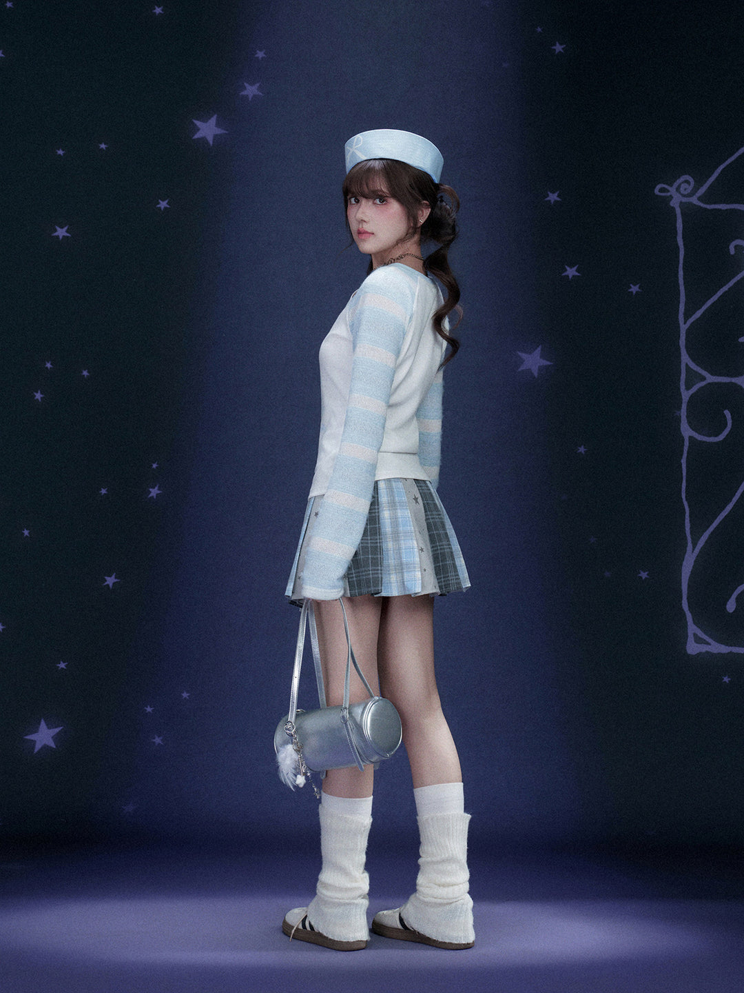 Snowman Striped Raglan Sleeve Top