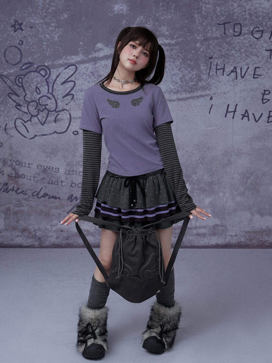 Celestial Wing Layered Sleeve Tee