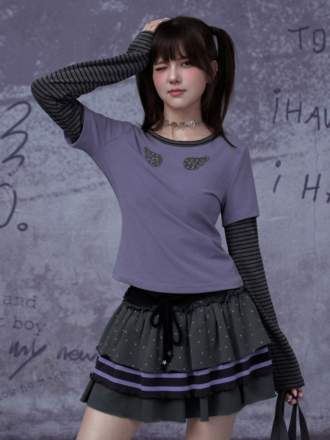 Celestial Wing Layered Sleeve Tee
