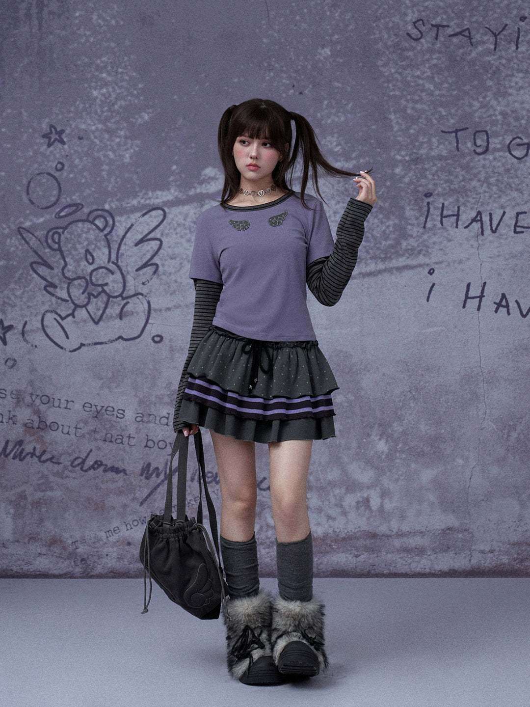 Celestial Wing Layered Sleeve Tee