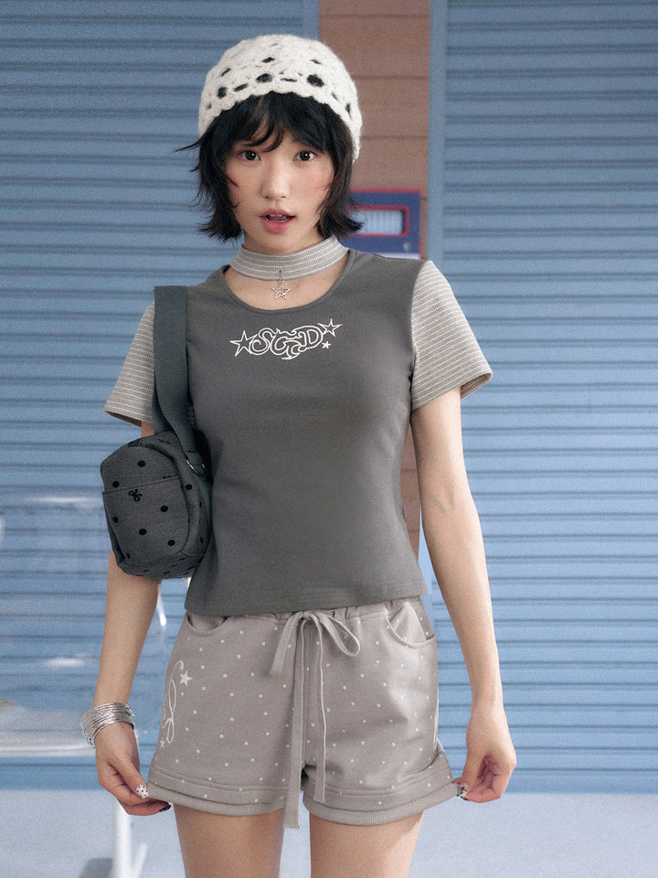 Star Choker Graphic Raglan T-Shirt
