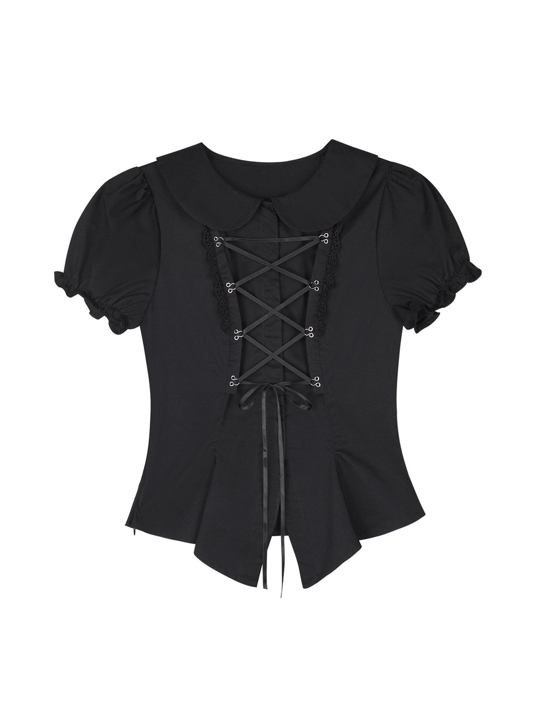 Lace-Up Peter Pan Collar Top