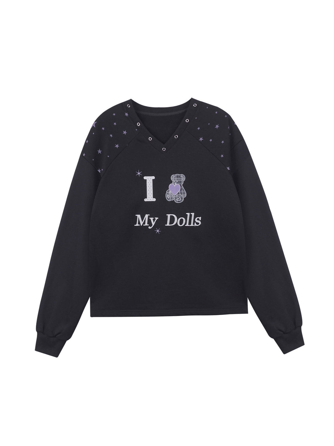 Starry Teddy V-Neck Sweatshirt