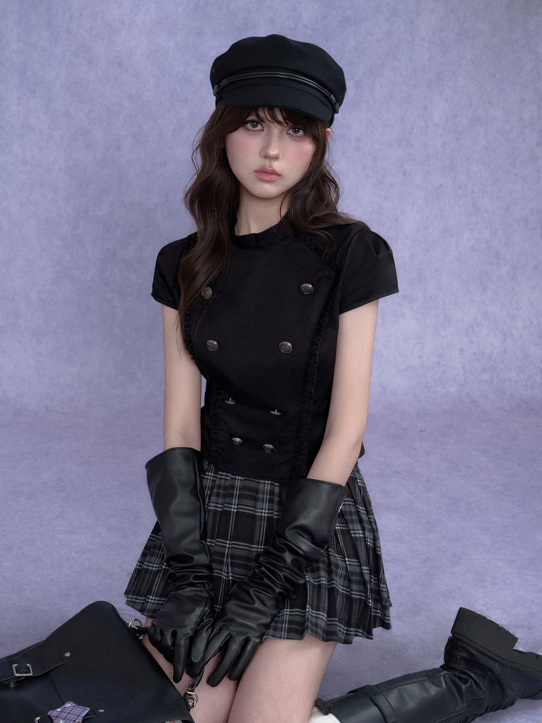 Gothic Military Double-Breasted Shirt