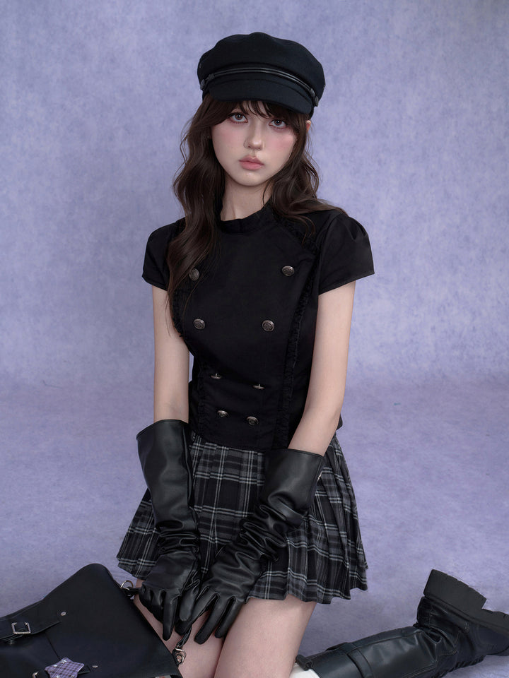 Gothic Military Double-Breasted Shirt