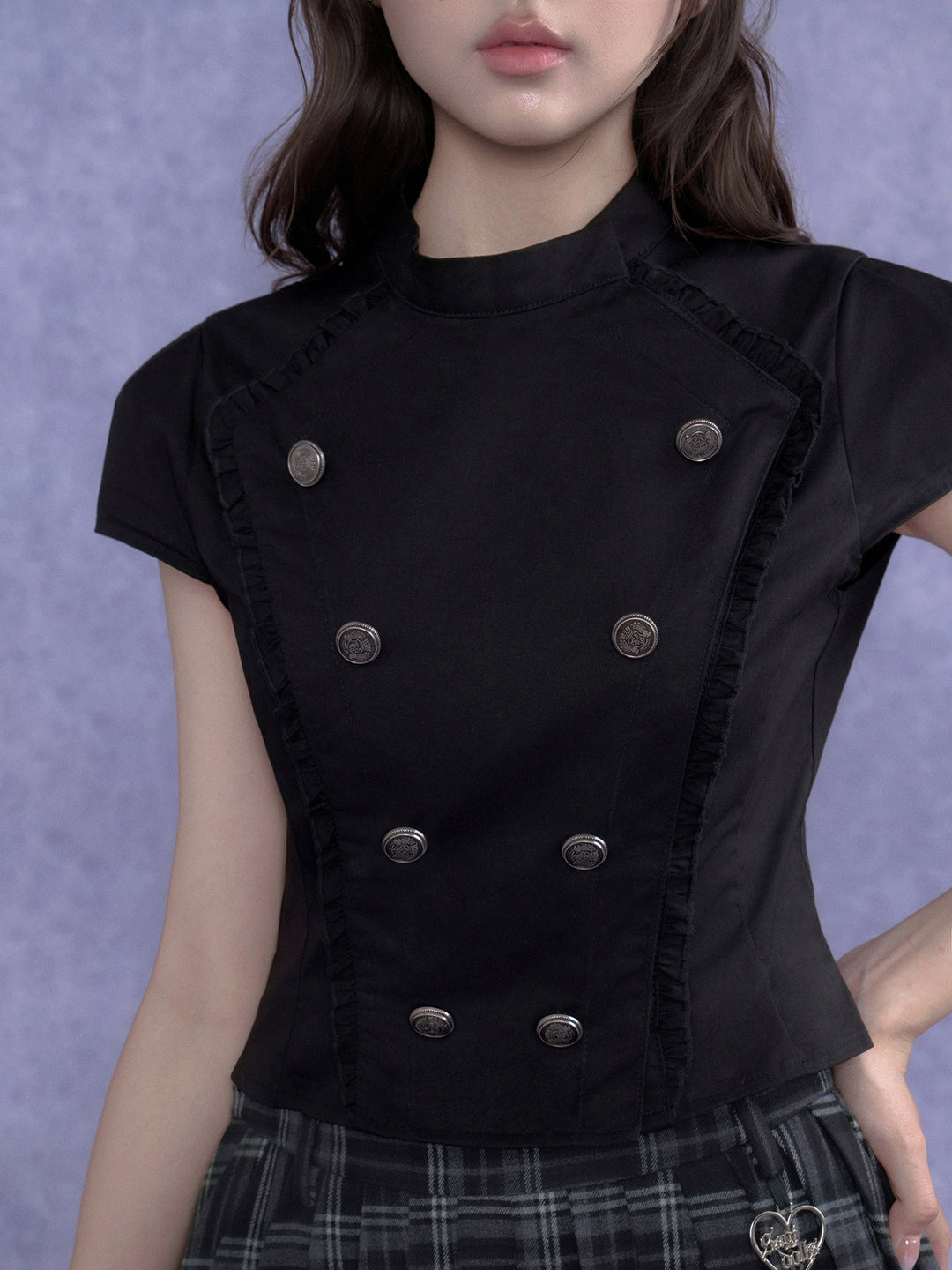 Gothic Military Double-Breasted Shirt