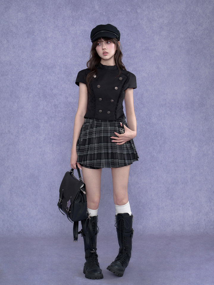 Gothic Military Double-Breasted Shirt