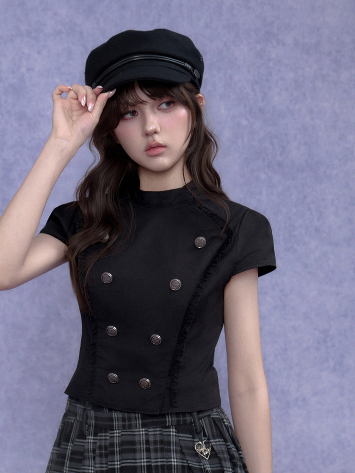 Gothic Military Double-Breasted Shirt