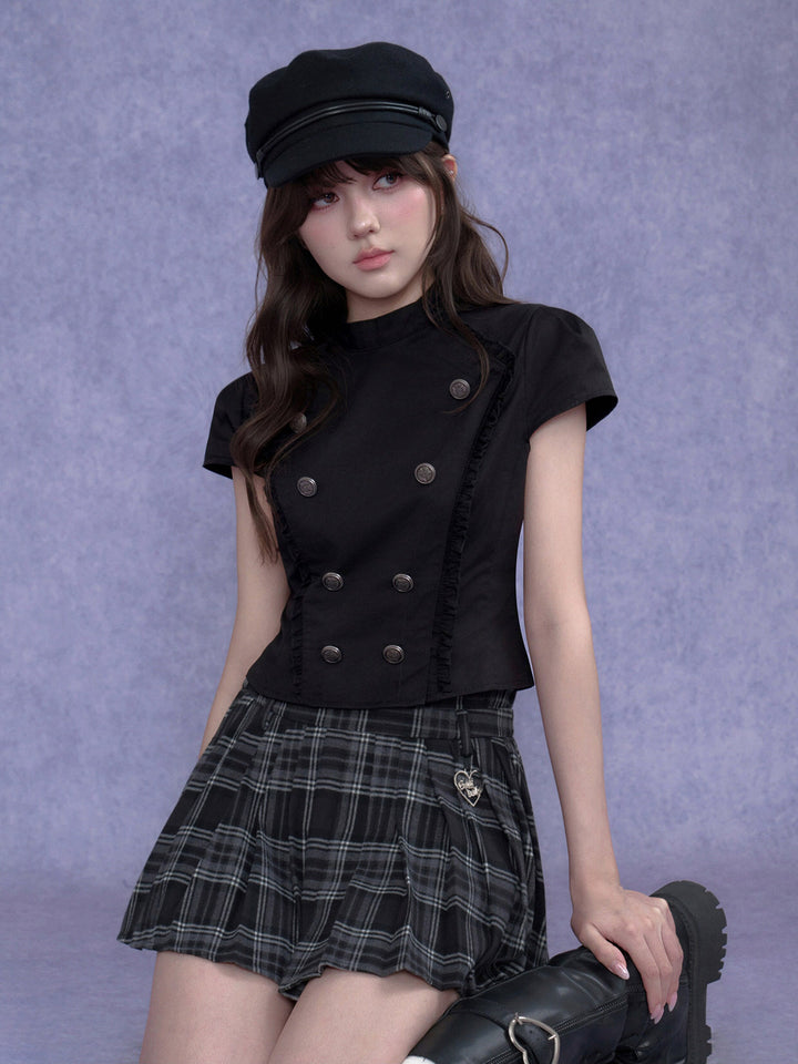 Gothic Military Double-Breasted Shirt