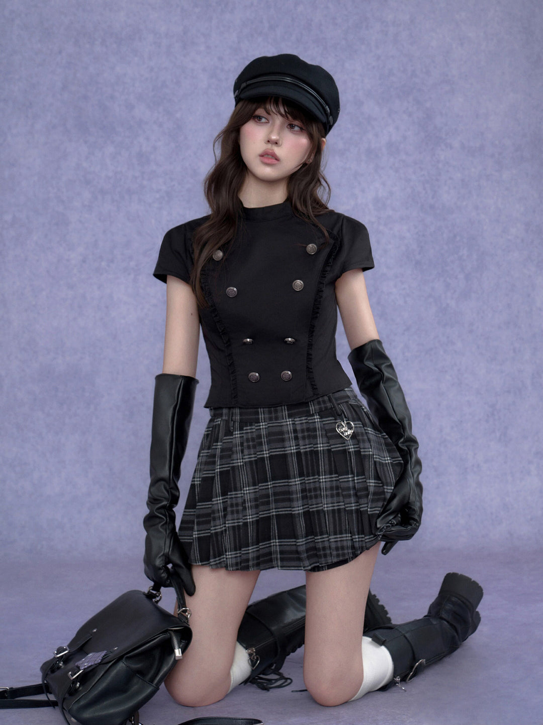 Gothic Military Double-Breasted Shirt